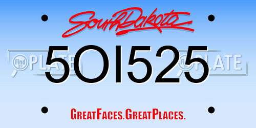 5OI525 South Dakota License Plate