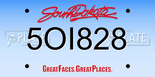 5OI828 South Dakota License Plate