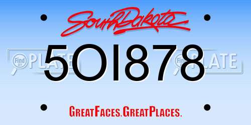 5OI878 South Dakota License Plate