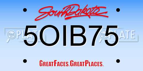 5OIB75 South Dakota License Plate