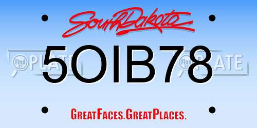 5OIB78 South Dakota License Plate