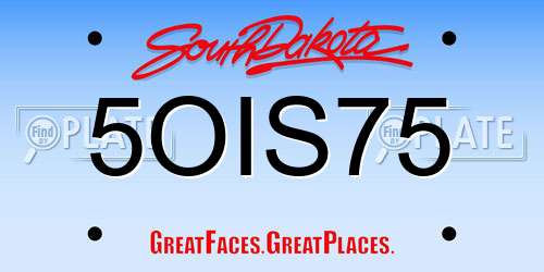5OIS75 South Dakota License Plate