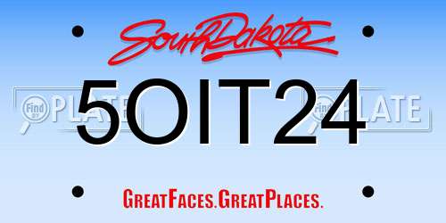 5OIT24 South Dakota License Plate