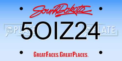 5OIZ24 South Dakota License Plate