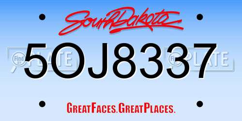 5OJ8337 South Dakota License Plate