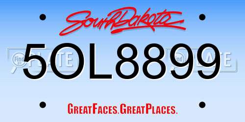 5OL8899 South Dakota License Plate