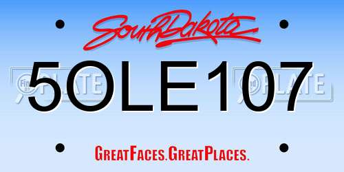 5OLE107 South Dakota License Plate