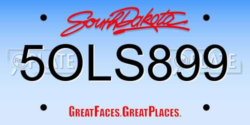 5OLS899 South Dakota License Plate
