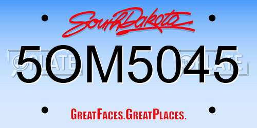 5OM5045 South Dakota License Plate