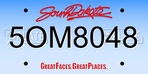 5OM8048 South Dakota License Plate