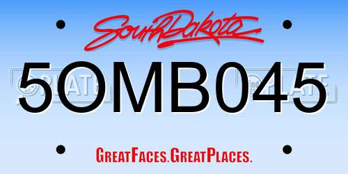 5OMB045 South Dakota License Plate