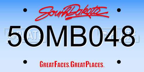 5OMB048 South Dakota License Plate