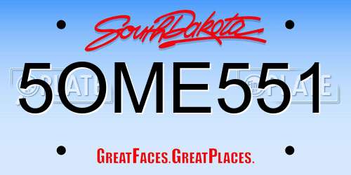5OME551 South Dakota License Plate