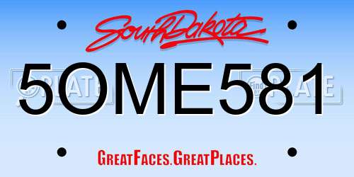 5OME581 South Dakota License Plate