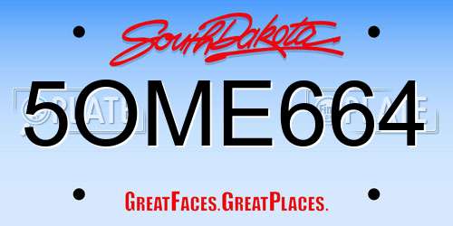 5OME664 South Dakota License Plate
