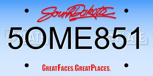 5OME851 South Dakota License Plate