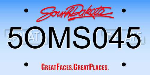 5OMS045 South Dakota License Plate