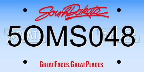 5OMS048 South Dakota License Plate