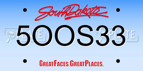 5OOS33 South Dakota License Plate