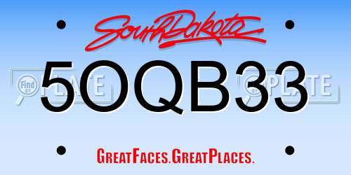 5OQB33 South Dakota License Plate