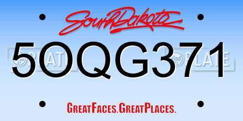 5OQG371 South Dakota License Plate