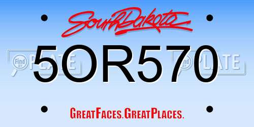 5OR570 South Dakota License Plate