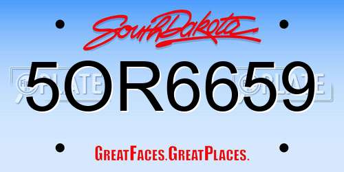 5OR6659 South Dakota License Plate