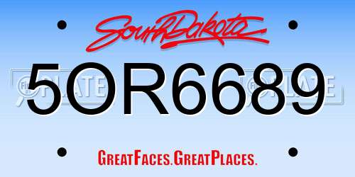 5OR6689 South Dakota License Plate