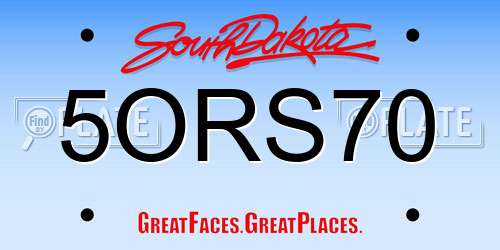 5ORS70 South Dakota License Plate