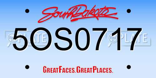5OS0717 South Dakota License Plate