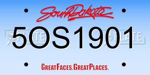 5OS1901 South Dakota License Plate