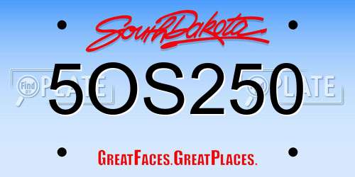 5OS250 South Dakota License Plate