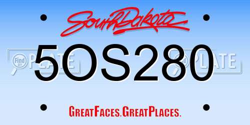 5OS280 South Dakota License Plate