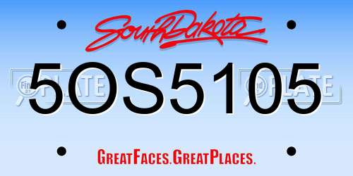 5OS5105 South Dakota License Plate