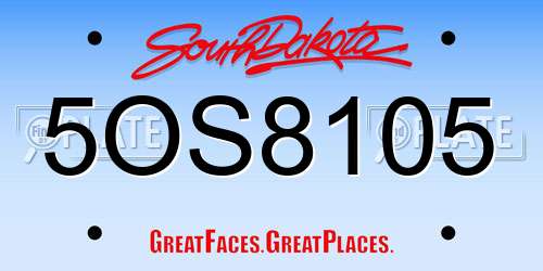 5OS8105 South Dakota License Plate
