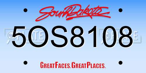 5OS8108 South Dakota License Plate
