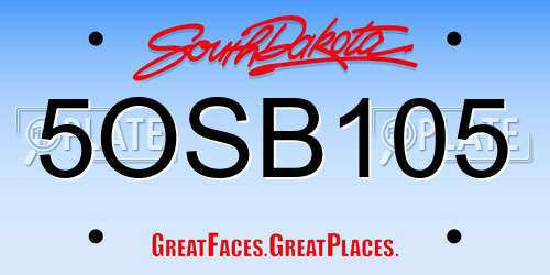 5OSB105 South Dakota License Plate