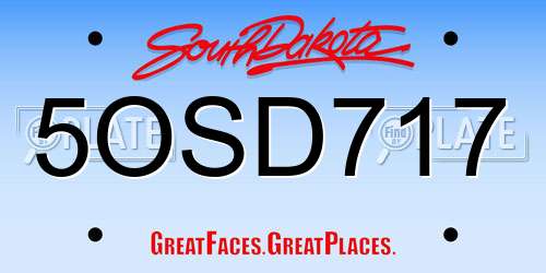 5OSD717 South Dakota License Plate