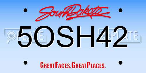 5OSH42 South Dakota License Plate