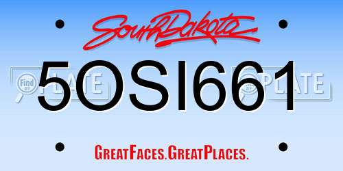 5OSI661 South Dakota License Plate