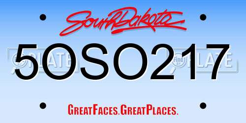 5OSO217 South Dakota License Plate