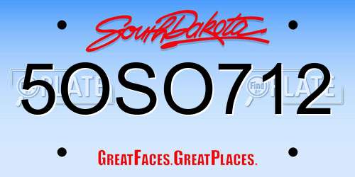 5OSO712 South Dakota License Plate