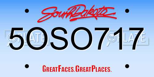 5OSO717 South Dakota License Plate