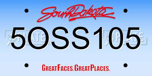 5OSS105 South Dakota License Plate