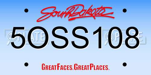 5OSS108 South Dakota License Plate