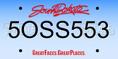 5OSS553 South Dakota License Plate