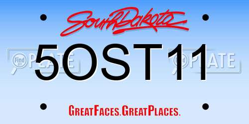 5OST11 South Dakota License Plate