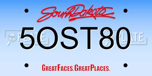 5OST80 South Dakota License Plate