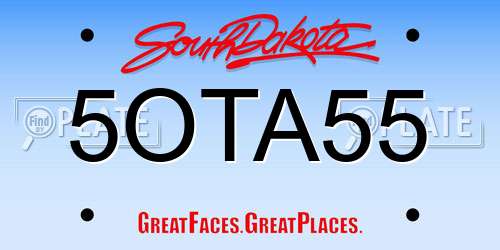 5OTA55 South Dakota License Plate