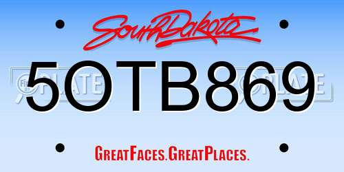 5OTB869 South Dakota License Plate
